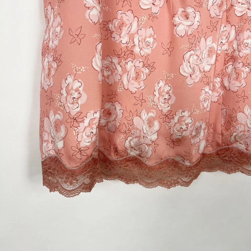 Free People Intimately Camisole Womens L Peach Floral Night Special Cami Top